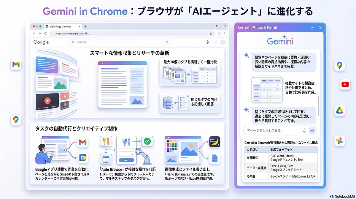 Gemini in Chromeが日本で提供開始、ブラウザのサイドパネルからAIを