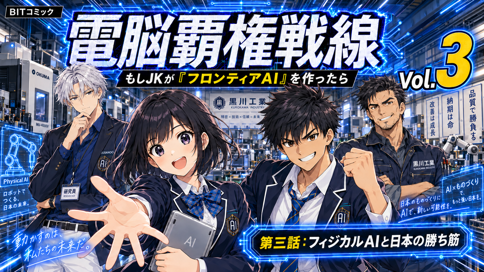 【マンガ解説】電脳覇権戦線～もしJKがフロンティアAIを作ったら～：第3話：フィジカルAIと日本の勝ち筋